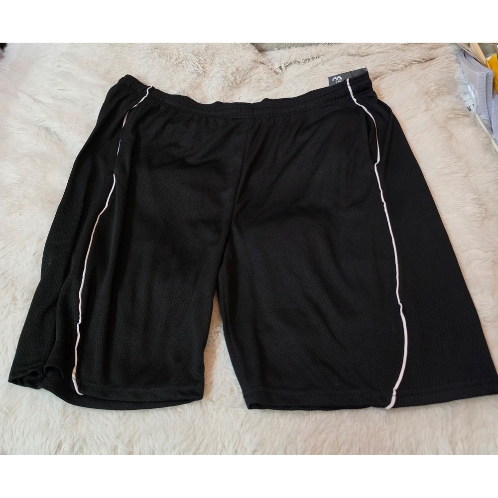 Motion Pro Mens Big & Tall Mesh Athletic Shorts Black White Size 3X 3XL NEW